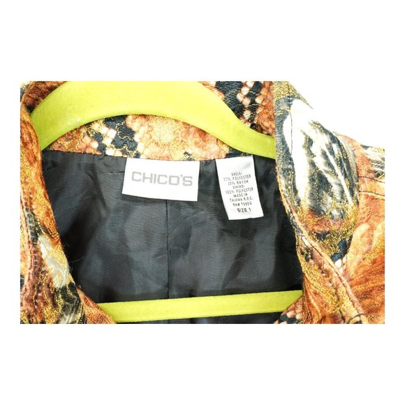 Chico's Jacket Size 1 Womens Small Snake Print Full Zip‎ Bomber Casual - Picture 5 of 7